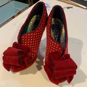 Irregular Choice Red Velvet Pumps